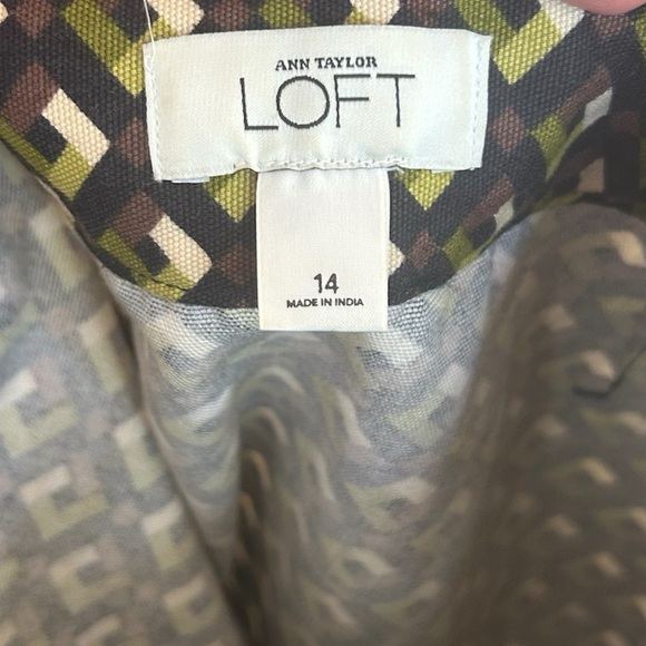 LOFT Black and Green Mini Pencil Skirt for Night Out - Picture 4 of 6